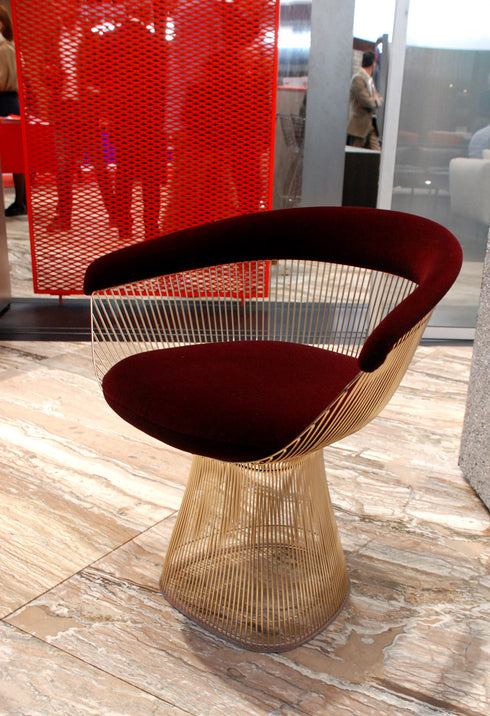 Knoll Platner Side Chair Gold Plated
